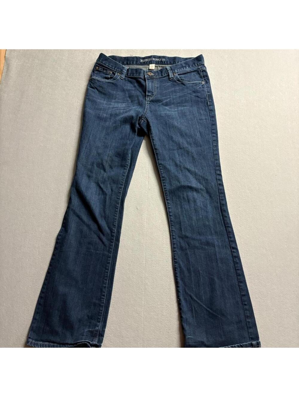 Mossimo Supply Co Womens Bootcut Jeans Size 11 Blue Denim Stretch Mid Rise